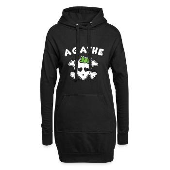 Piratin Agathe Design für Mädchen und Frauen - Hoodie-Kleid - Schwarz - Vorne