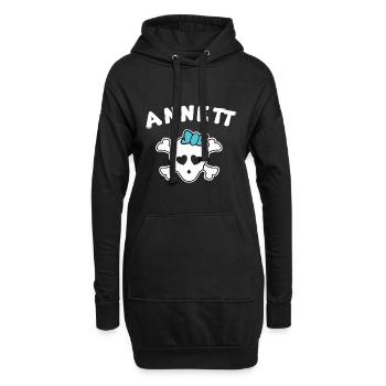 Piratin Annett Design für Mädchen und Frauen - Hoodie-Kleid - Schwarz - Vorne