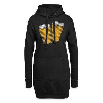 2 Biergläser Stoßen An (Bier / Scribble) - Hoodie-Kleid - Schwarz - Vorne