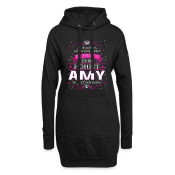 Eure Hoheit die Amy betritt den Raum - Hoodie-Kleid - Schwarz - Vorne