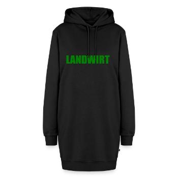 Landwirt - Hoodie-Kleid - Schwarz - Vorne - AI Model Female 172 light (172cm)