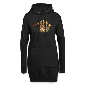 Cadeau japonais de nouilles ramen - Sweat-shirt à capuche long Femme - noir - Devant
