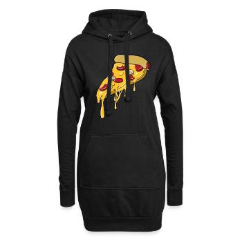 Pizza Liebe Pizzastück - Hoodie-Kleid - Schwarz - Vorne