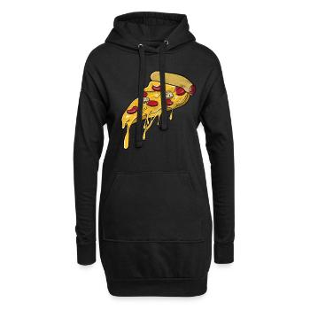 pizza - Sweat-shirt à capuche long Femme - noir - Devant