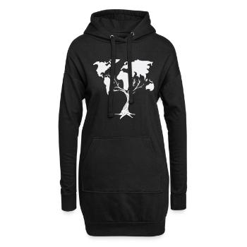 Welt Erde Umwelt Klimawandel - Hoodie-Kleid - Schwarz - Vorne