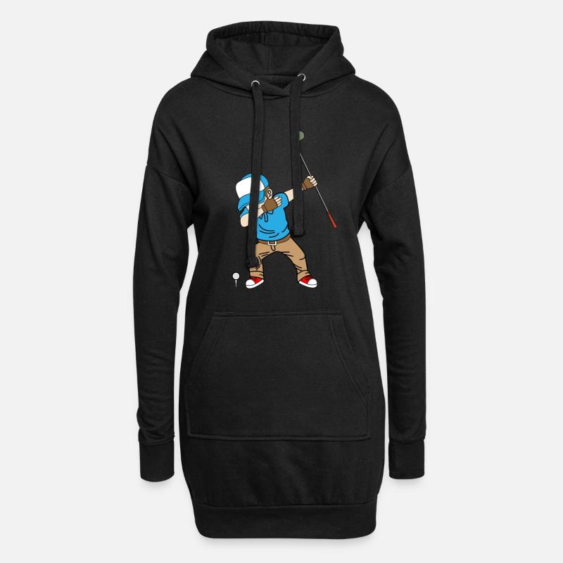 Golf Golfer - Hoodie-Kleid - Schwarz