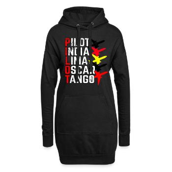 Pilot Pilot Alphabet - Hoodie Dress - black - Front