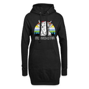 Muhviehstar Kuh - Hoodie-Kleid - Schwarz - Vorne