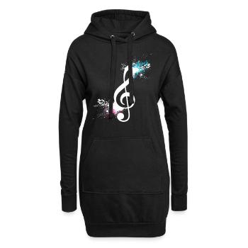 Musiknote Violinschlüssel Musiker Geschenk - Hoodie-Kleid - Schwarz - Vorne