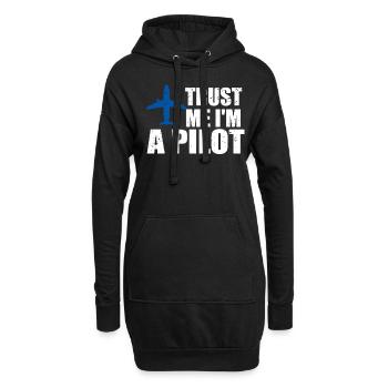 Trust me im a Pilot - Hoodie-Kleid - Schwarz - Vorne