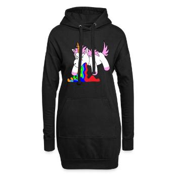Lustiges Einhorn Einhörner - Hoodie-Kleid - Schwarz - Vorne