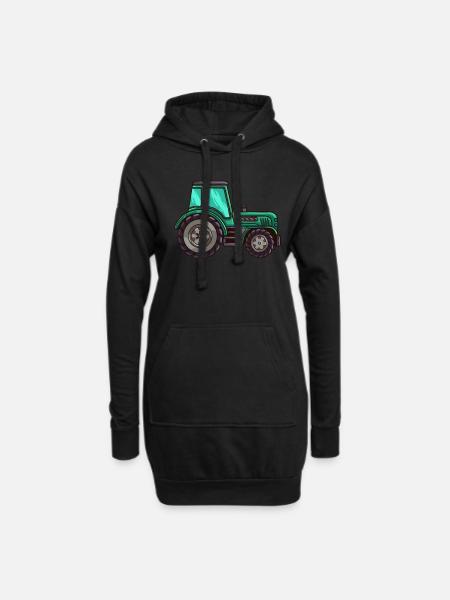 Traktor Traktoren - Hoodie-Kleid - Schwarz