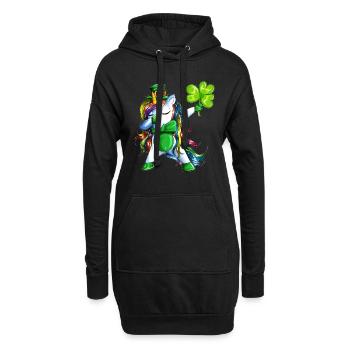 Dab à St Patrick Day Unicorn fait Dabbing - Sweat-shirt à capuche long Femme - noir - Devant