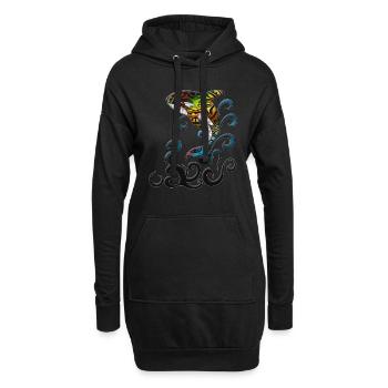 Baleine dans le bouquet d’eau Jumping Orca Voyage de vacances - Sweat-shirt à capuche long Femme - noir - Devant
