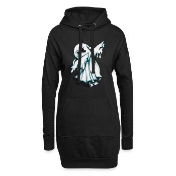 Geist spukt herum und macht Dab Halloween Kostüm - Hoodie-Kleid - Schwarz - Vorne