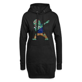 Monster Dabbing Zombie Danses Dab Scary Costume - Sweat-shirt à capuche long Femme - noir - Devant