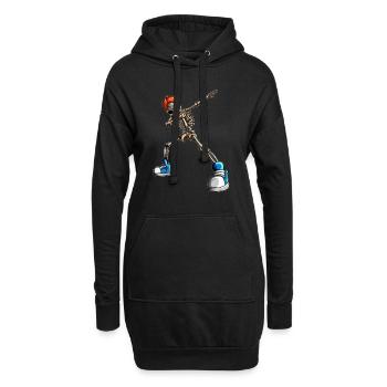 Squelette avec casquette Chapeau de baseball Chapeau Drôle Halloween - Sweat-shirt à capuche long Femme - noir - Devant