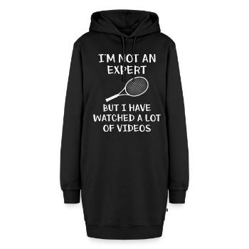 Tennisschläger I'm Not An Expert Lustig Tennis - Hoodie-Kleid - Schwarz - Vorne