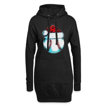 Baseballer X-Mas Outfit Baseballspieler Baseball - Hoodie-Kleid - Schwarz - Vorne