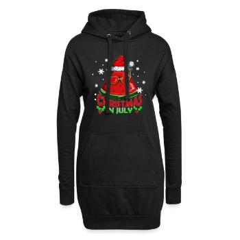 Melone Christmas in July Wassermelone Weihnachten - Hoodie-Kleid - Schwarz - Vorne
