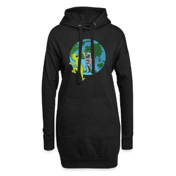 Astronauten Alien Weltraum Raumfahrer Kosmonaut - Hoodie-Kleid - Schwarz - Vorne
