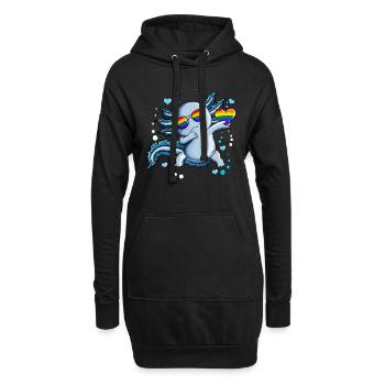 Coeurs Bulles Sous-marine LGBTQ Coeur Axolotl - Sweat-shirt à capuche long Femme - noir - Devant