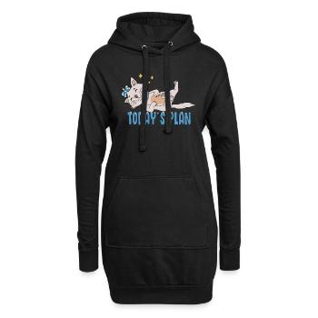 Le chat endormi veut dormir aujourd’hui Pyjama - Sweat-shirt à capuche long Femme - noir - Devant