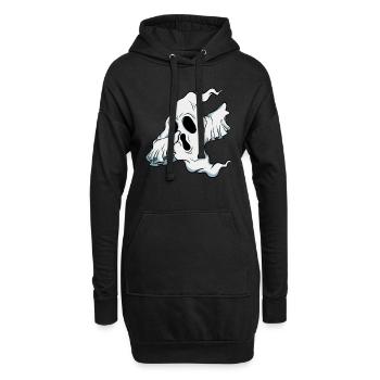Dabbing Ghost Pumpkin Glowing Skeleton Halloween - Sweat-shirt à capuche long Femme - noir - Devant