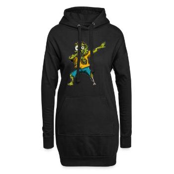 Zombie Kürbis Zombie Dabbing Halloween - Hoodie-Kleid - Schwarz - Vorne