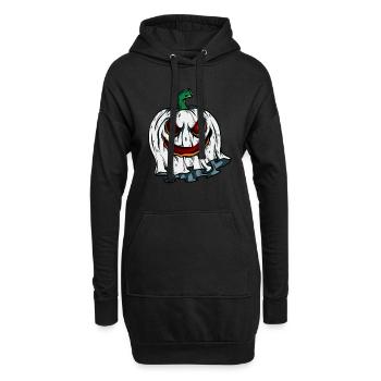 Citrouille fantôme squelette brillant Halloween - Sweat-shirt à capuche long Femme - noir - Devant