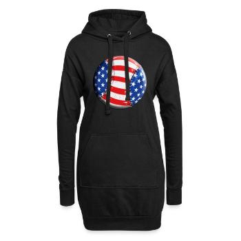 Kinder Baseball USA Fahne Design Baseballprofi - Hoodie-Kleid - Schwarz - Vorne