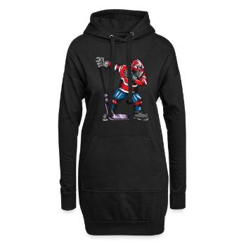 Un joueur de hockey sur glace fait la danse dab - Sweat-shirt à capuche long Femme - noir - Devant