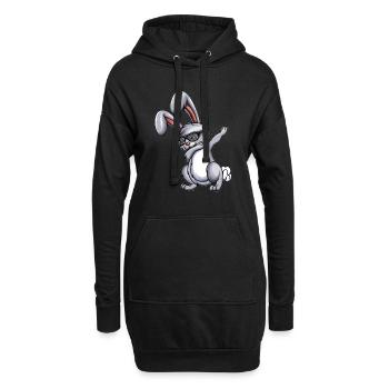 Dabbing Hase Kaninchen Hasen Kostüm Dab Karnickel - Hoodie-Kleid - Schwarz - Vorne