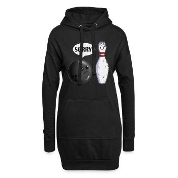 Bowlingkugel Sorry Witziges Bowler Bowlingoutfit - Hoodie-Kleid - Schwarz - Vorne