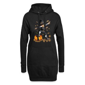 Thanksgiving Junge macht Dab Dabbing Ernte tanzen - Hoodie-Kleid - Schwarz - Vorne