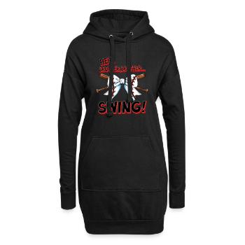 Baseballschläger Schleife Schwester Baseballshirt - Hoodie-Kleid - Schwarz - Vorne