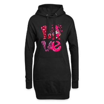 Gnome Nouvellement amoureux Couples amoureux Homme Femme - Sweat-shirt à capuche long Femme - noir - Devant