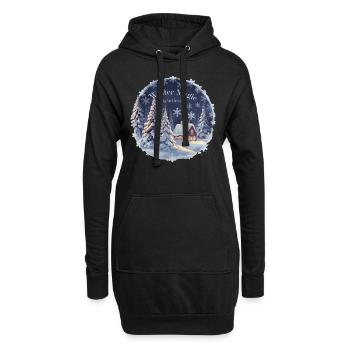La magie de l’hiver est dans l’air – Paysage d’hiver - Sweat-shirt à capuche long Femme - noir - Devant