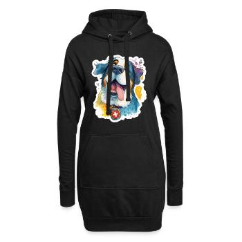 Saint-Bernard suisse majestueux - Sweat-shirt à capuche long Femme - noir - Devant