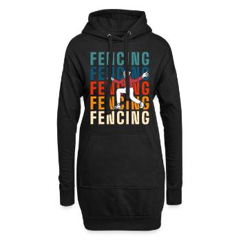 Fechtsport Degenkampf Kämpfer Maske - Hoodie-Kleid - Schwarz - Vorne