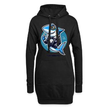 Edler Hai im Smoking-Vektor-Design - Hoodie-Kleid - Schwarz - Vorne