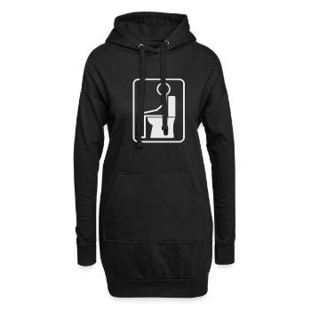 Klo, Toilette, Strichmännchen - Hoodie-Kleid - Schwarz - Vorne