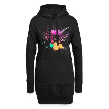 Spieler - Hoodie-Kleid - Schwarz - Vorne