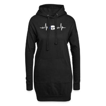 Rugby Battement De Coeur - Sweat-shirt à capuche long Femme - noir - Devant