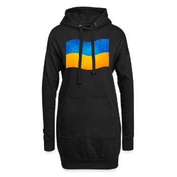 The flag of ukraine, ukrainian flag - Hoodie-Kleid - Schwarz - Vorne