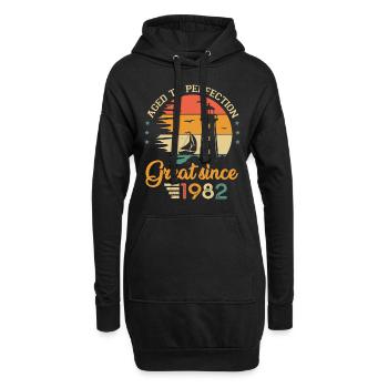 40 years boat great since 1982 anniversary - Hoodie Dress - black - Front