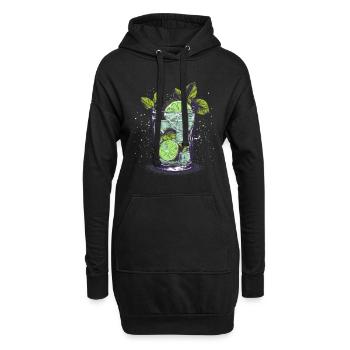 Mojito Time - Cooles Cocktail Motiv - Hoodie-Kleid - Schwarz - Vorne