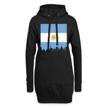 Drapeau de l’Argentine Amérique du Sud Drapeau de l’Argentine - Sweat-shirt à capuche long Femme - noir - Devant
