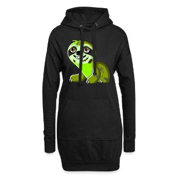 Drôle Halloween paresseux zombie dessin animé - Sweat-shirt à capuche long Femme - noir - Devant