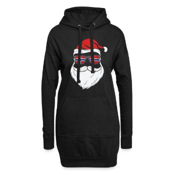 Drapeau de la Norvège Cool Santa Xmas Lunettes de soleil - Sweat-shirt à capuche long Femme - noir - Devant